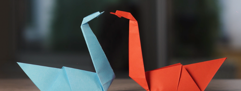Návod na origami v tvare labute.